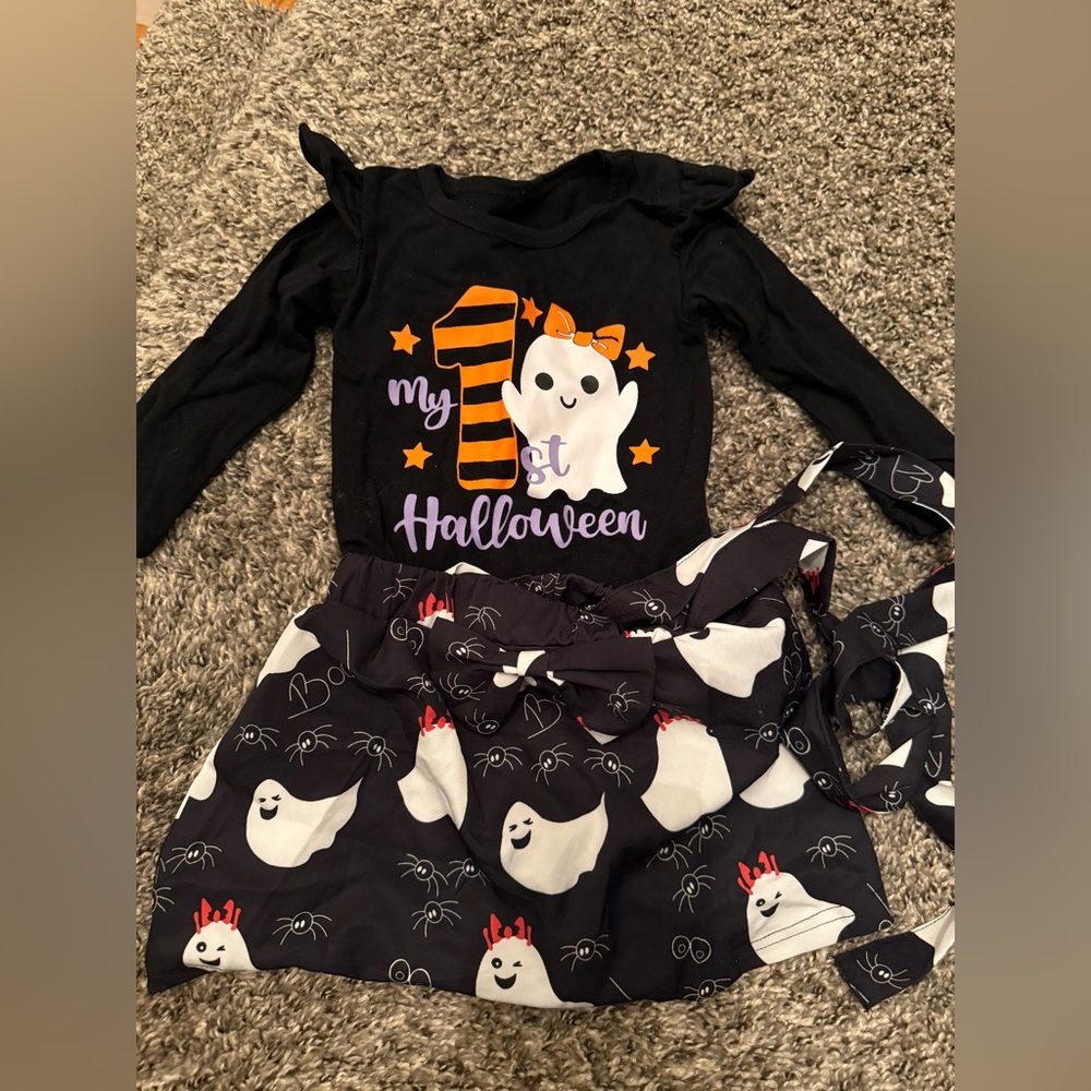 My 1st Halloween Ghost Costume Set - Black and Orange